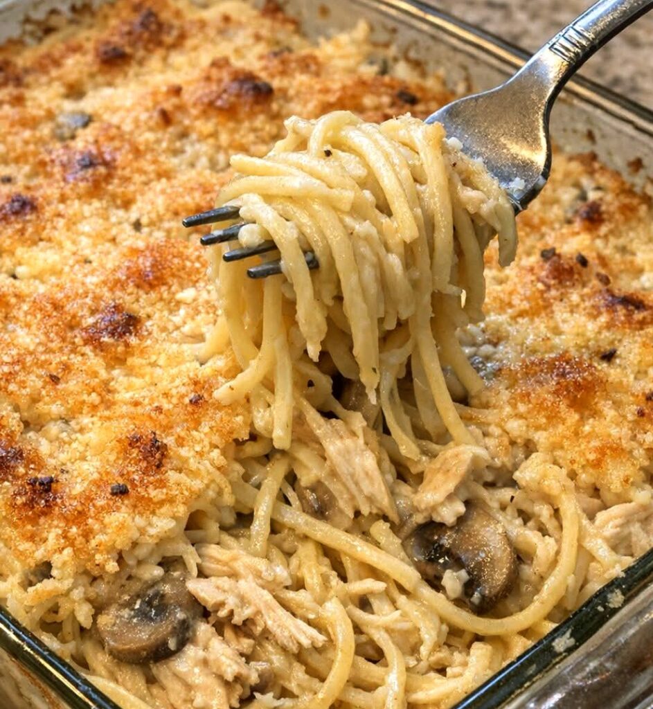 Easy 4-Ingredient Chicken Tetrazzini Casserole
