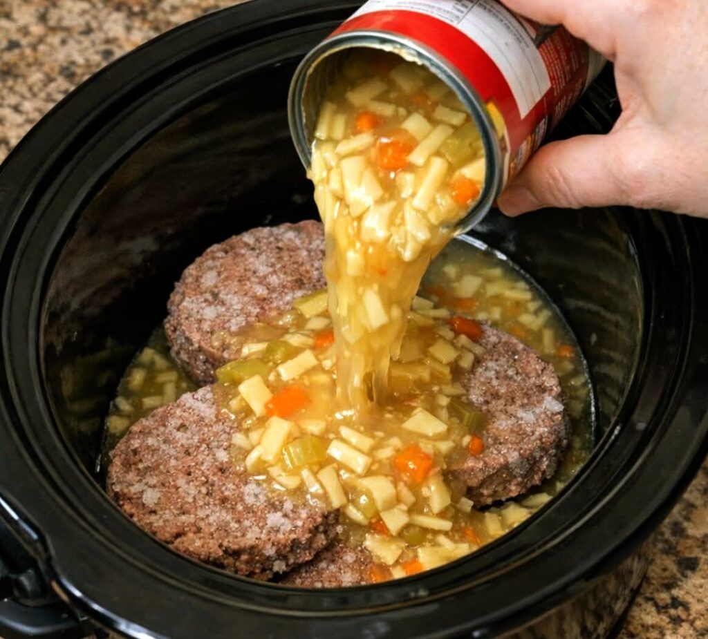 Slow Cooker Chicken Noodle Beef