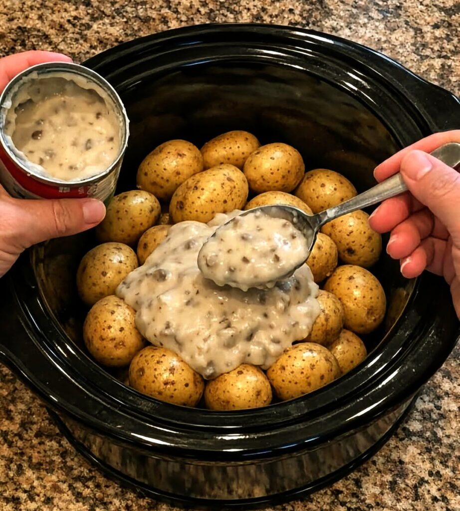 Slow Cooker 5-Ingredient Creamy Mini Potatoes