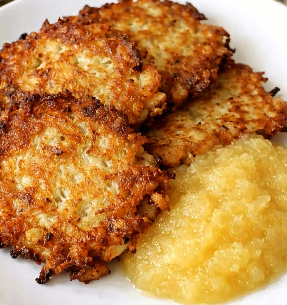 Crispy Potato Pancakes with Applesauce