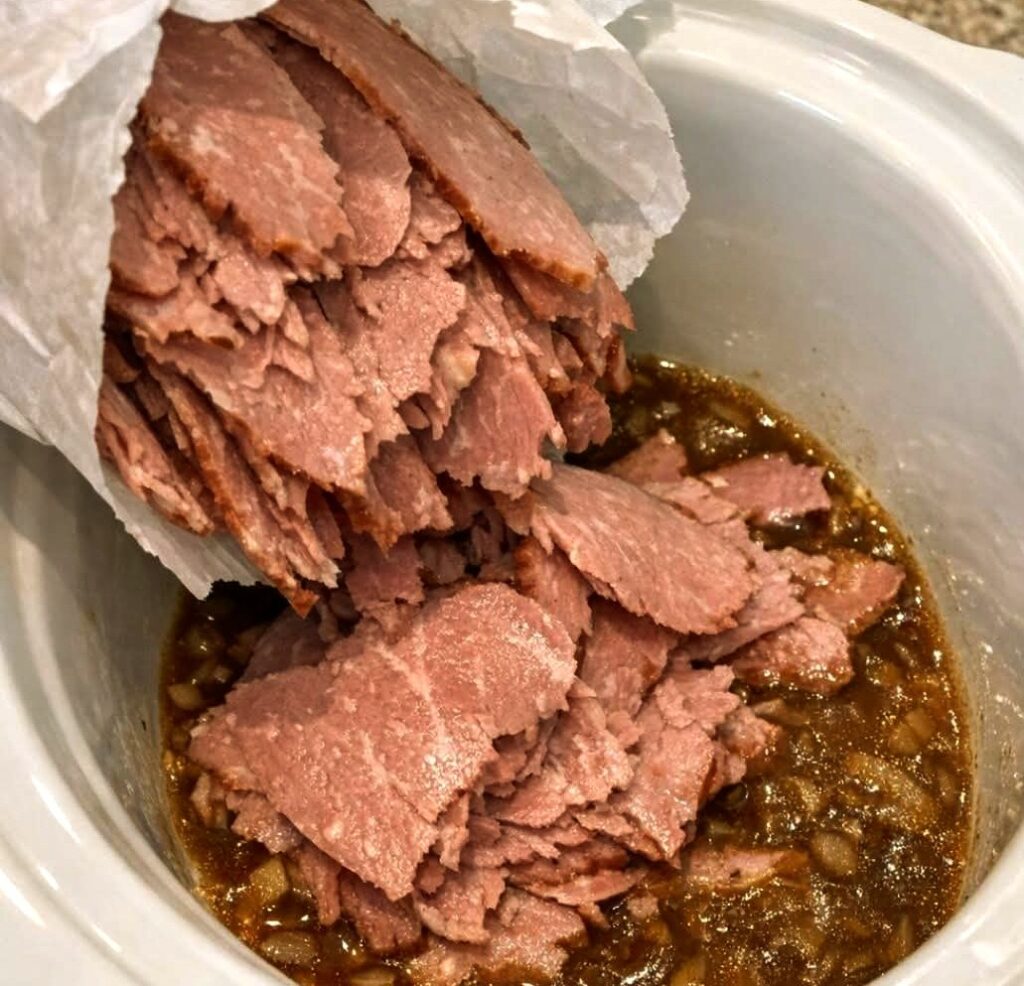 Slow Cooker French Onion Corned Beef