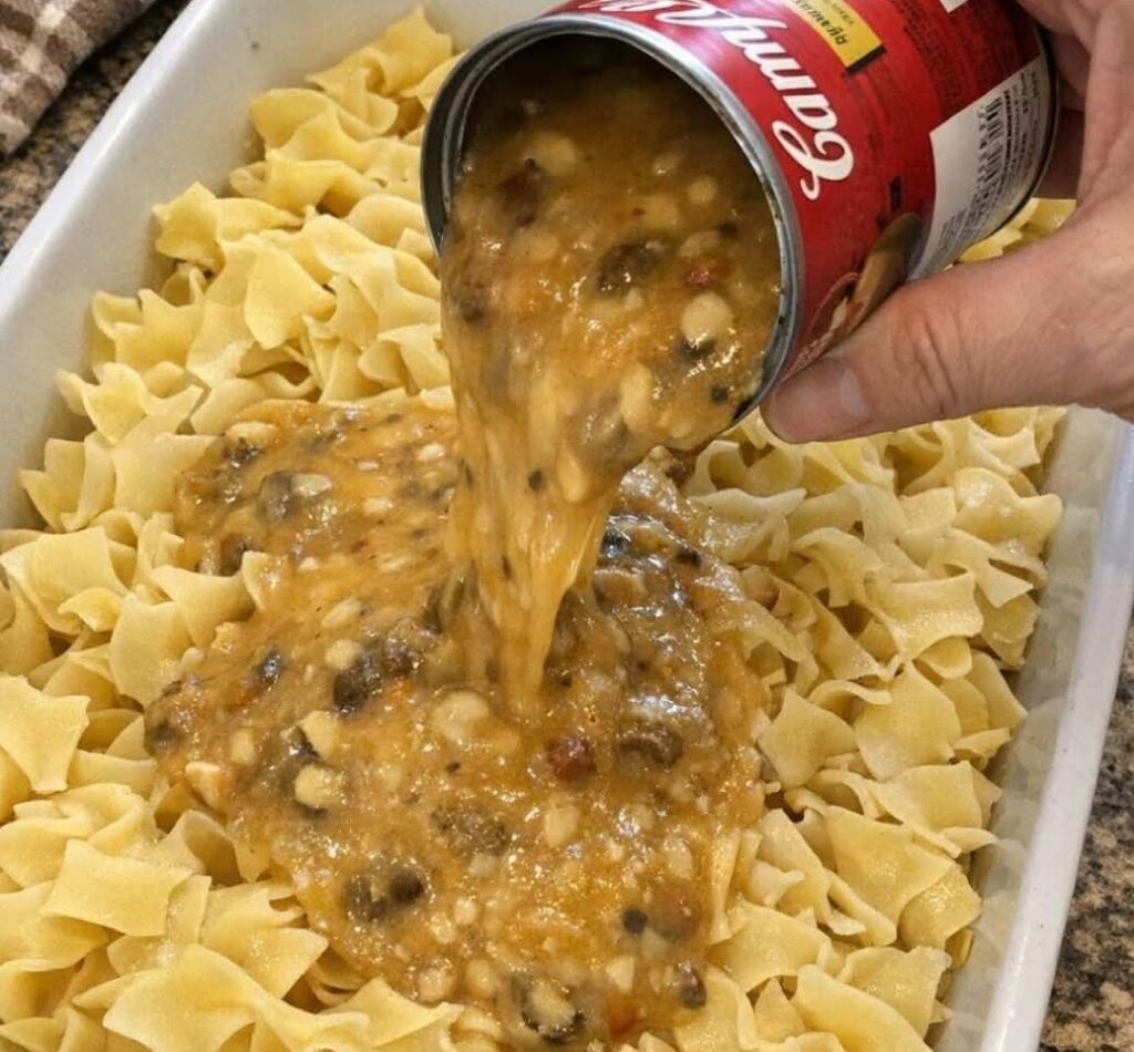 Easy Golden Mushroom Soup Noodles Casserole