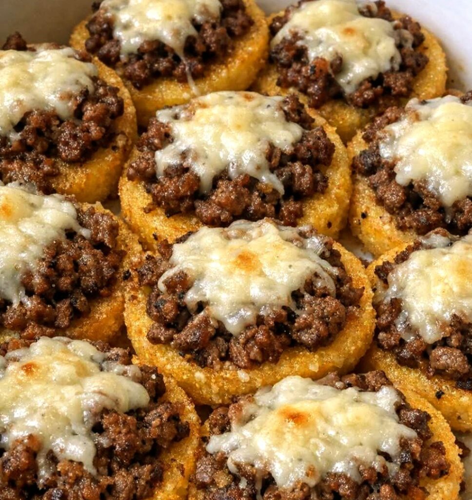 4-Ingredient Beef Polenta Rounds
