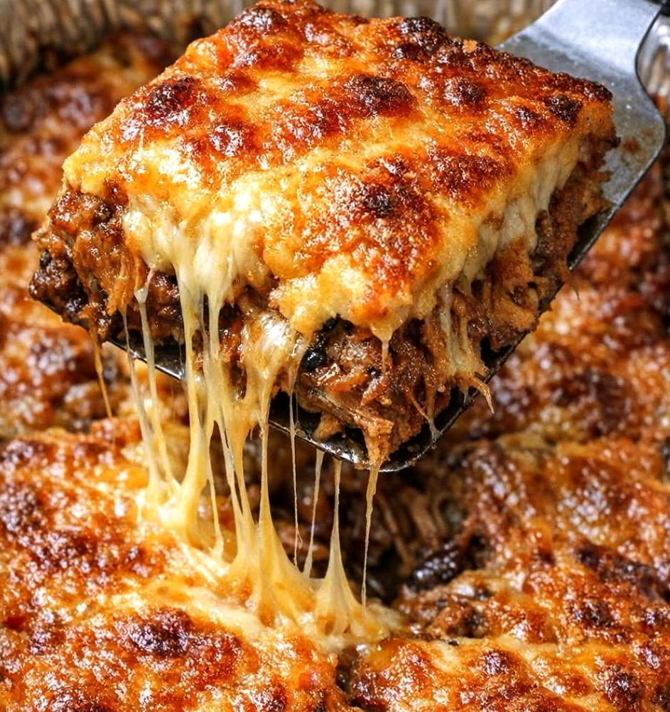 Low Carb Cheesy Pulled Beef Bake