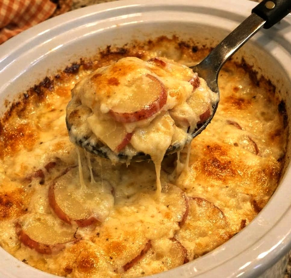 Slow Cooker Scalloped Potatoes with Provolone