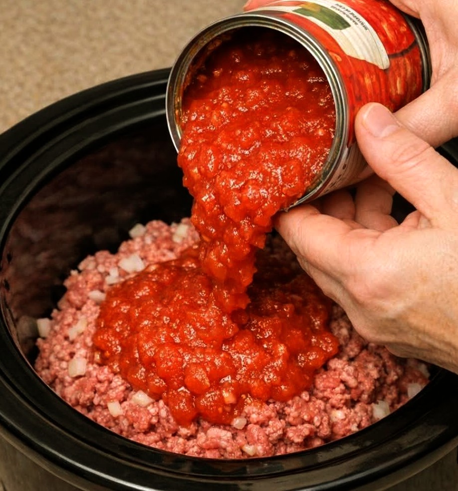Slow Cooker Crushed Tomato Beef