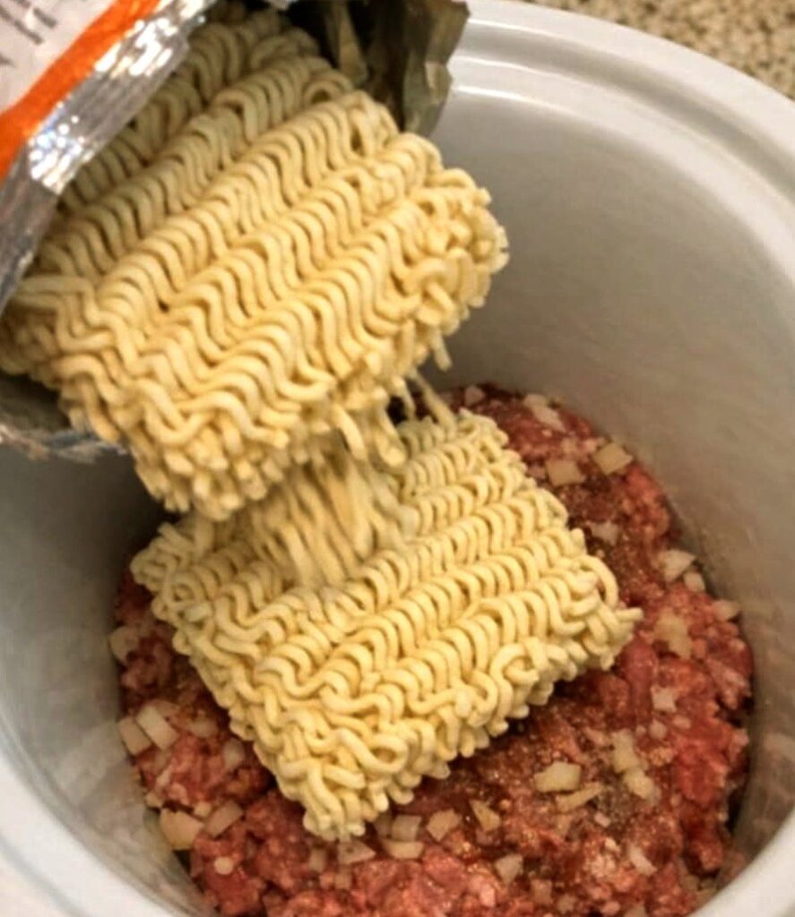 Slow Cooker Beef Ramen Casserole