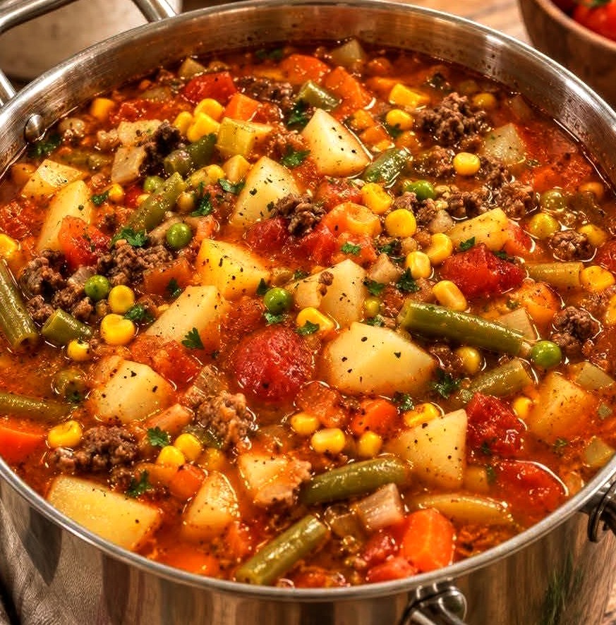Hearty Ground Beef Vegetable Soup