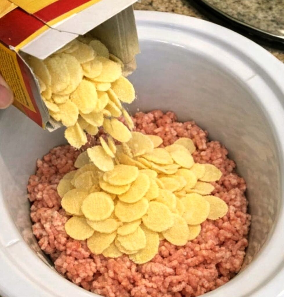 Slow Cooker Hamburger Au Gratin Potatoes